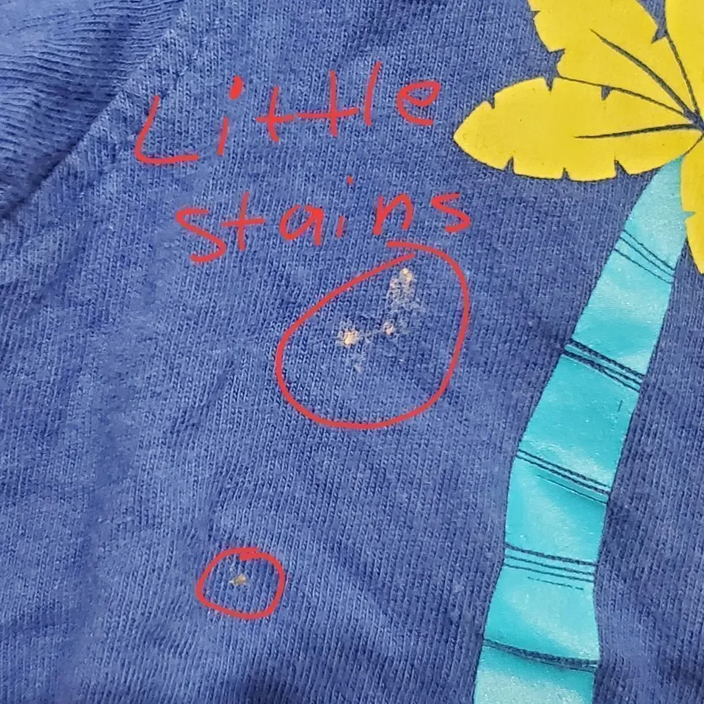 Boys The Children's Place T-Shirt Size 3T Blue Tee with Turtle and Palm Design